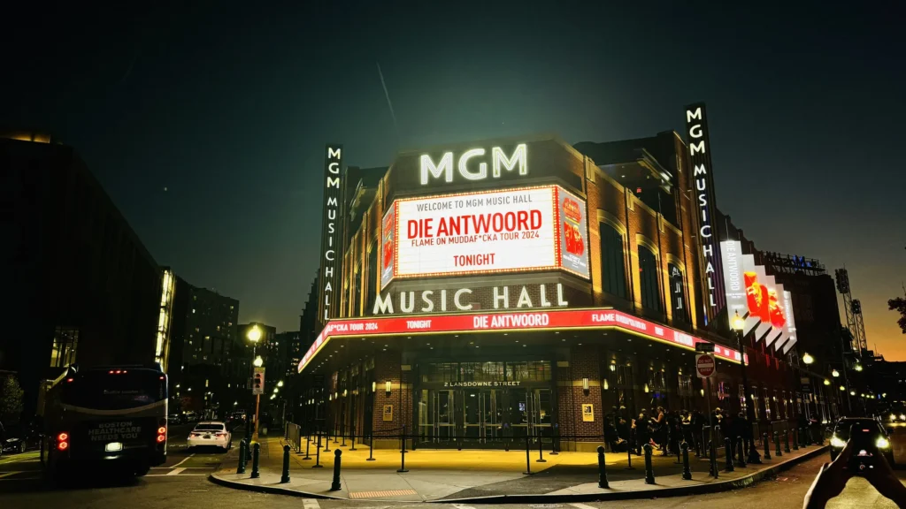 Picture of the MGM Music Hall building in which Die Antwoord held a concert produced by 1314