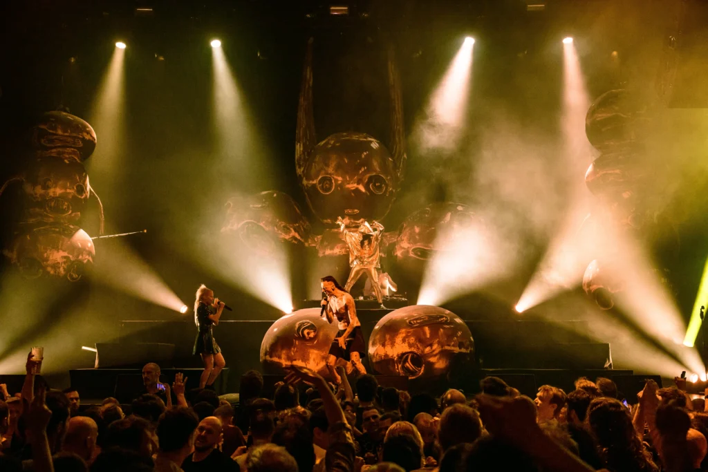 Die Antwoord on stage at one of their concerts produced by 1314 with a crowd