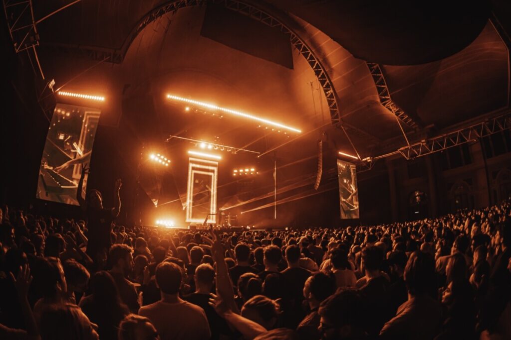 crowd in front of a stage at a Ben Böhmer concert produced by 1314